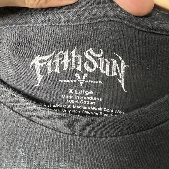 Vintage Y2K FifthSun Skull Tattoo Shirt Mens XL Black Art Heartless Graphic Tee - Picture 2 of 5